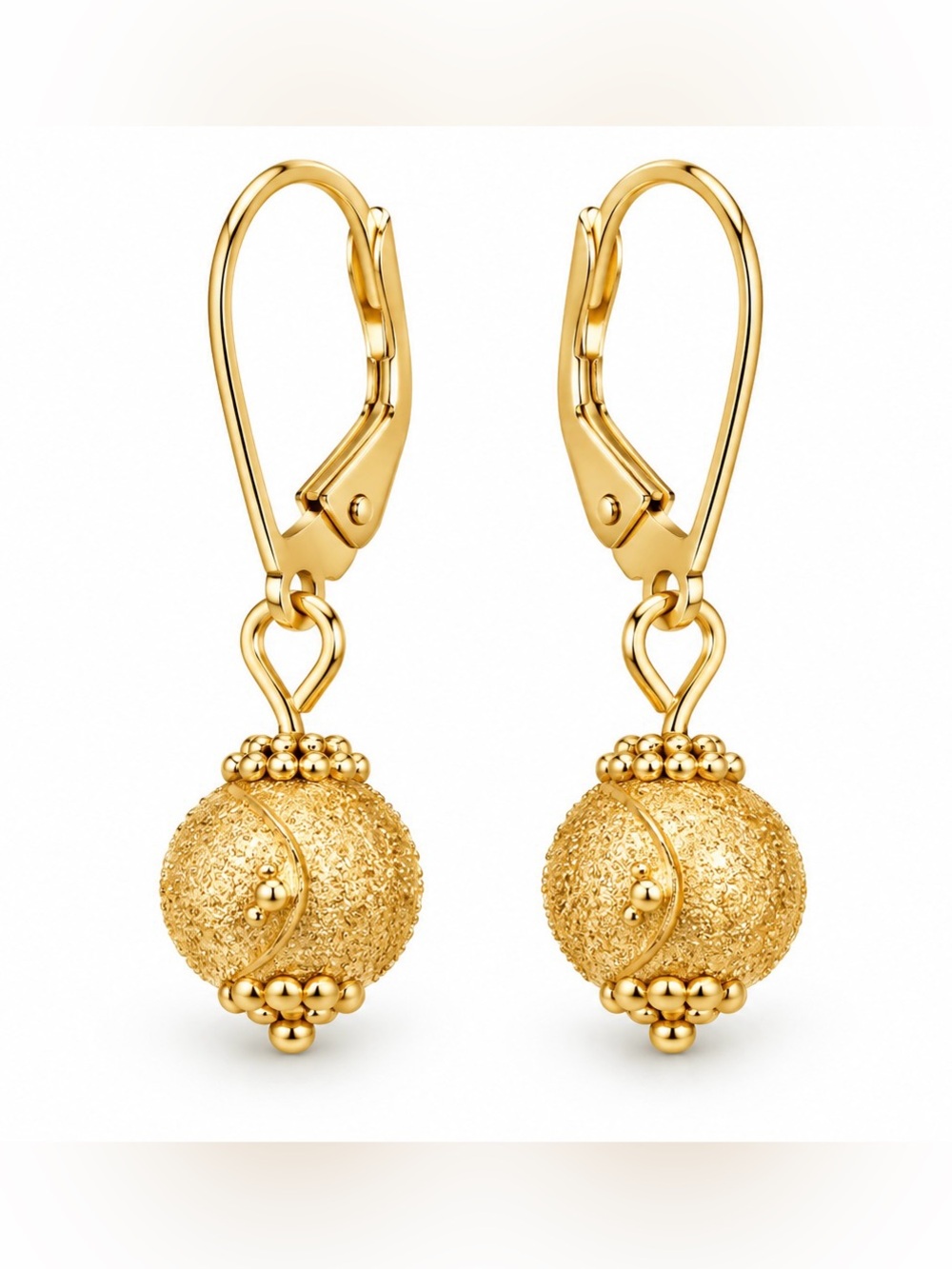 Moissanite‎ Gold Drop Earrings